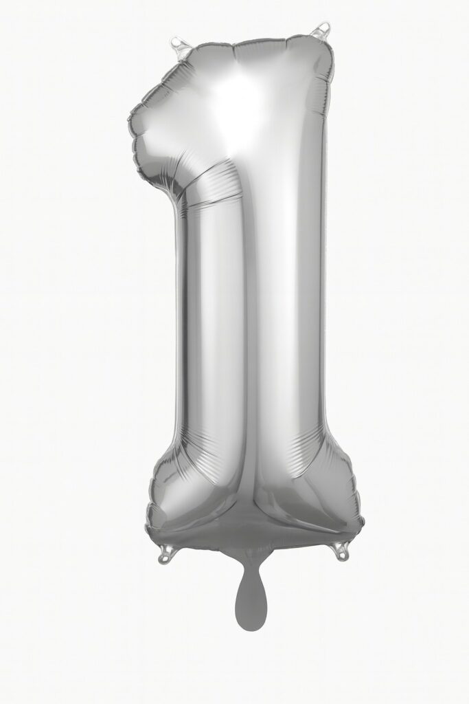 zahlenballon xl 66cm silber 1 partydeko geburtstag ballonwerk
