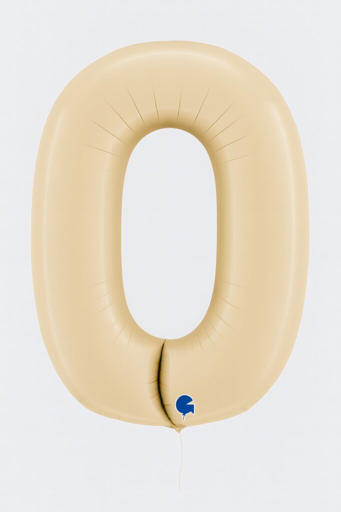 zahlenballon xl 66cm zahl 0 creme satin partydeko ballonwerk