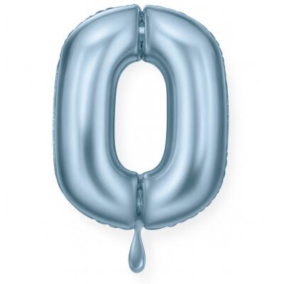 zahlenballon xl 86cm hellblau matt zahl 0 ballonwerk