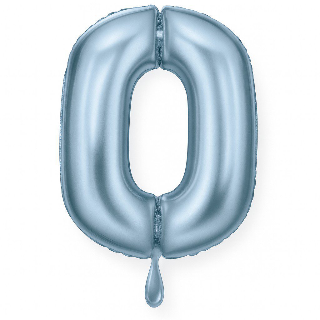 zahlenballon xl 86cm hellblau matt zahl 0 ballonwerk