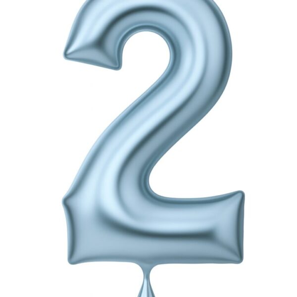 zahlenballon xl 86cm hellblau matt zahl 2 ballonwerk