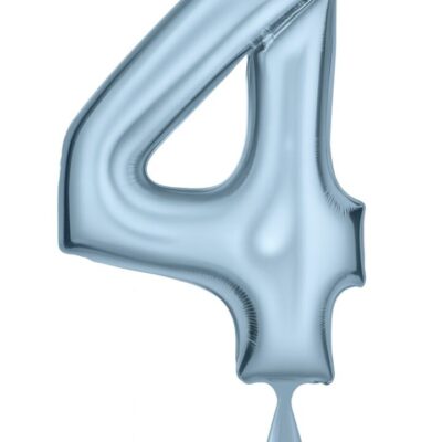 zahlenballon xl 86cm hellblau matt zahl 4 ballonwerk