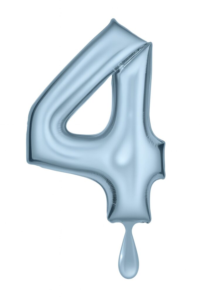 zahlenballon xl 86cm hellblau matt zahl 4 ballonwerk