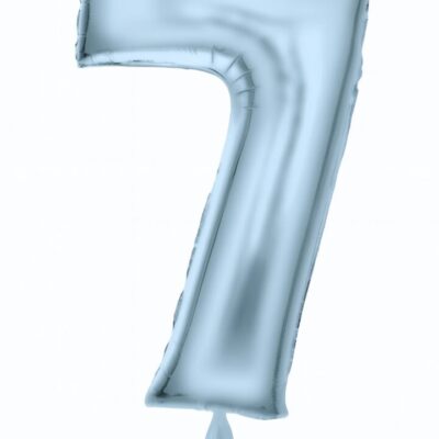 zahlenballon xl 86cm hellblau matt zahl 7 party dekoration ballonwerk