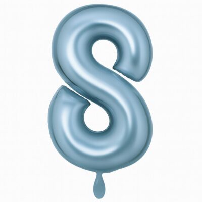 zahlenballon xl 86cm hellblau matt zahl 8 party dekoration ballonwerk