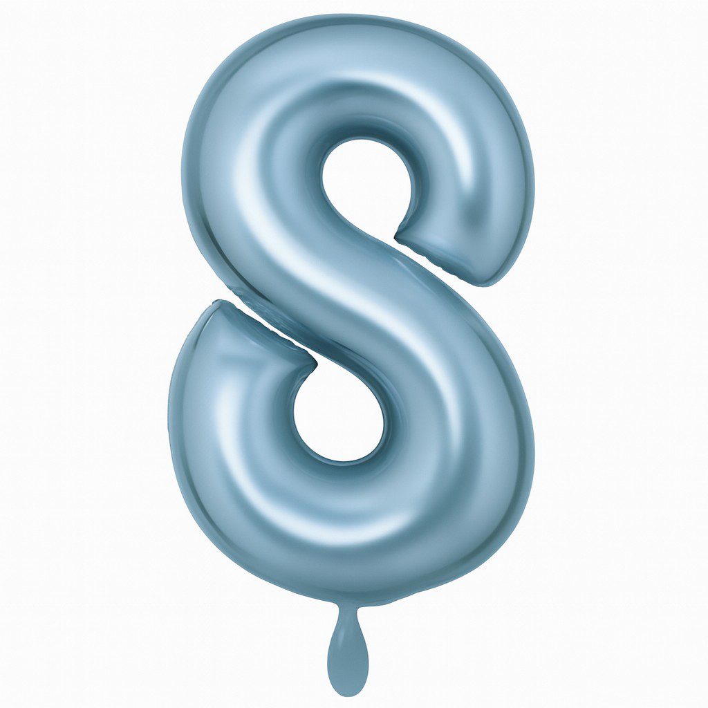 zahlenballon xl 86cm hellblau matt zahl 8 party dekoration ballonwerk