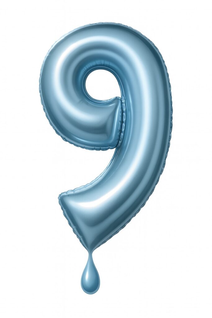 zahlenballon xl 86cm hellblau matt zahl 9 party dekoration ballonwerk