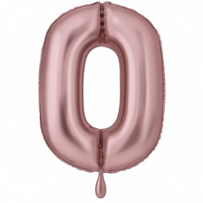 zahlenballon xl 86cm rosa matt zahl 0 ballonwerk