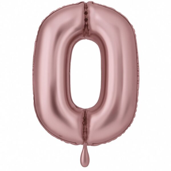 zahlenballon xl 86cm rosa matt zahl 0 ballonwerk