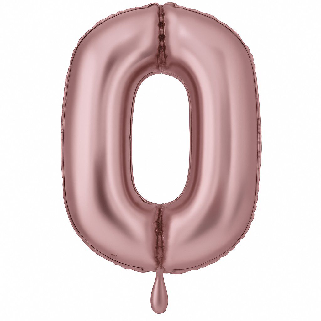 zahlenballon xl 86cm rosa matt zahl 0 ballonwerk