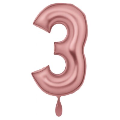 zahlenballon xl 86cm rosa matt zahl 3 ballonwerk 2