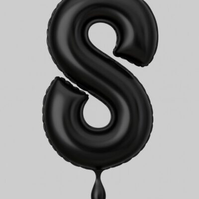 zahlenballon xl 86cm schwarz matt zahl 8 ballonwerk