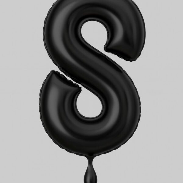 zahlenballon xl 86cm schwarz matt zahl 8 ballonwerk