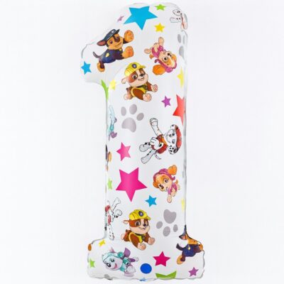zahlenballon zahl 1 paw patrol kindergeburtstag ballonwerk
